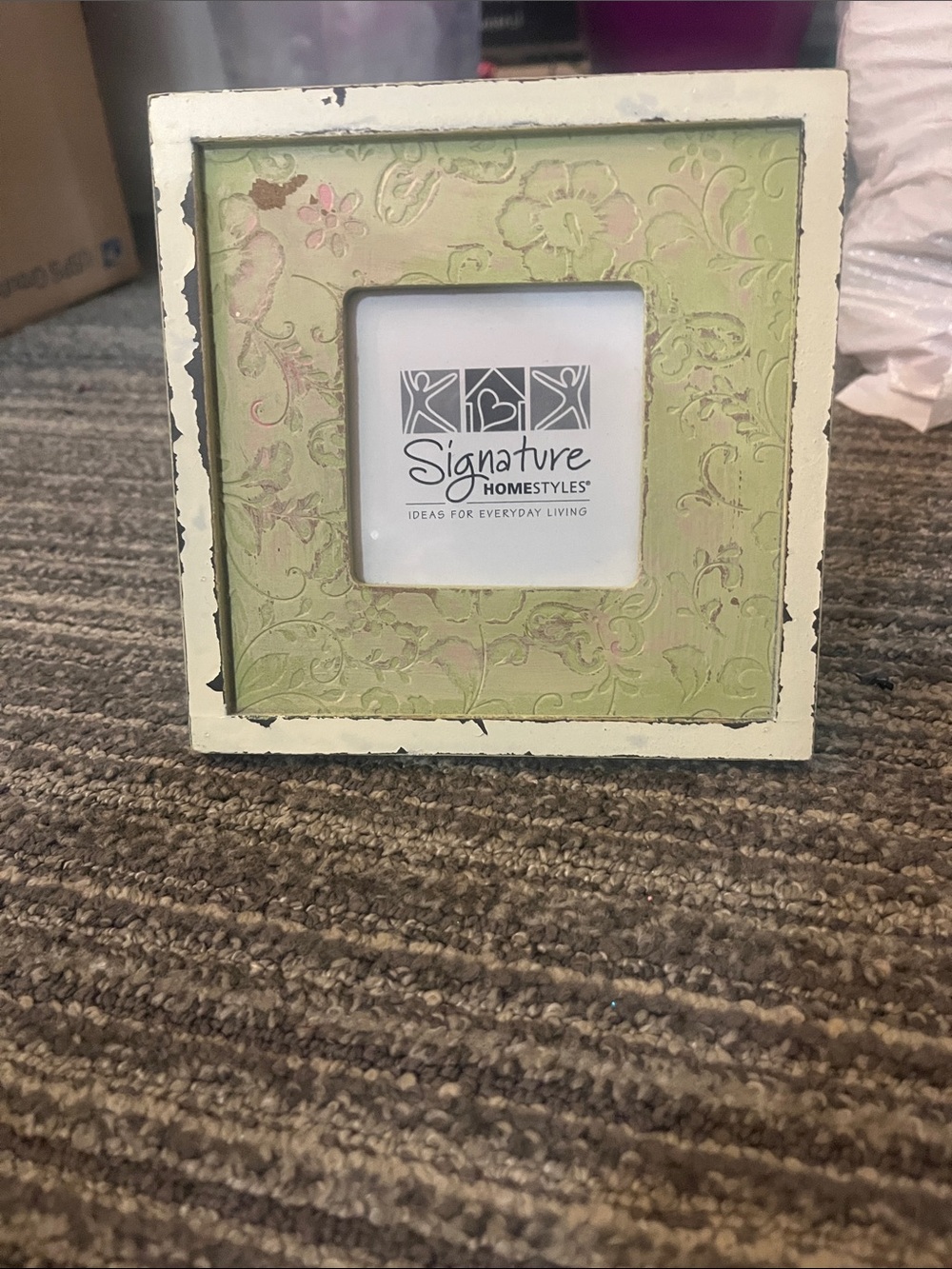 Green & Cream Textured Photo Frame